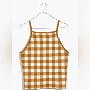 Madewell Gingham sweater tank! Perfect layer or on its own. Very chic!!!